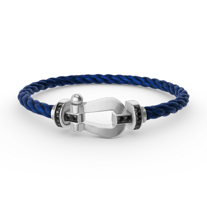 [Gaonasi]FORCE LARGE HORSESHOE BLACK DIAMOND BRACELET SILVER