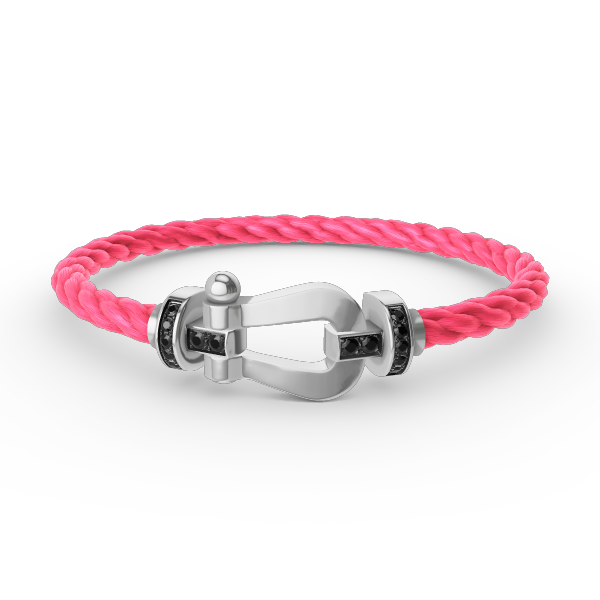 [Gaonasi]FORCE LARGE HORSESHOE BLACK DIAMOND BRACELET SILVER
