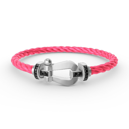[Gaonasi]FORCE LARGE HORSESHOE BLACK DIAMOND BRACELET SILVER