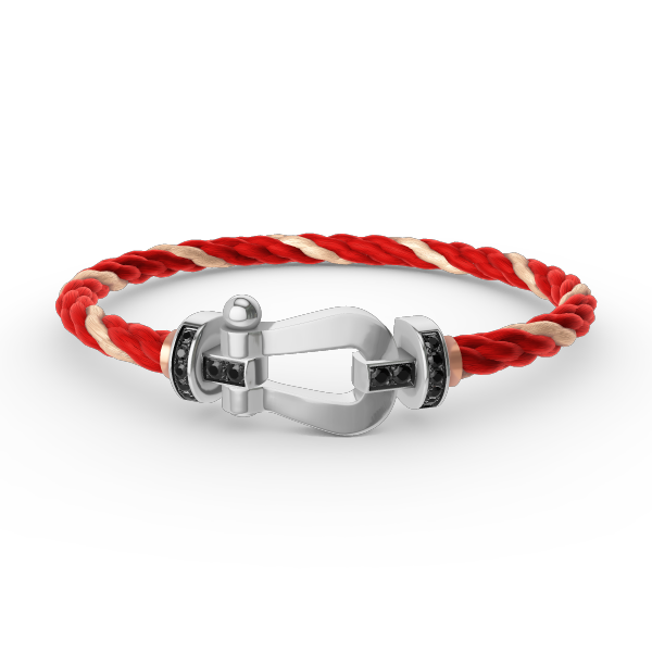 [Gaonasi]FORCE LARGE HORSESHOE BLACK DIAMOND BRACELET SILVER