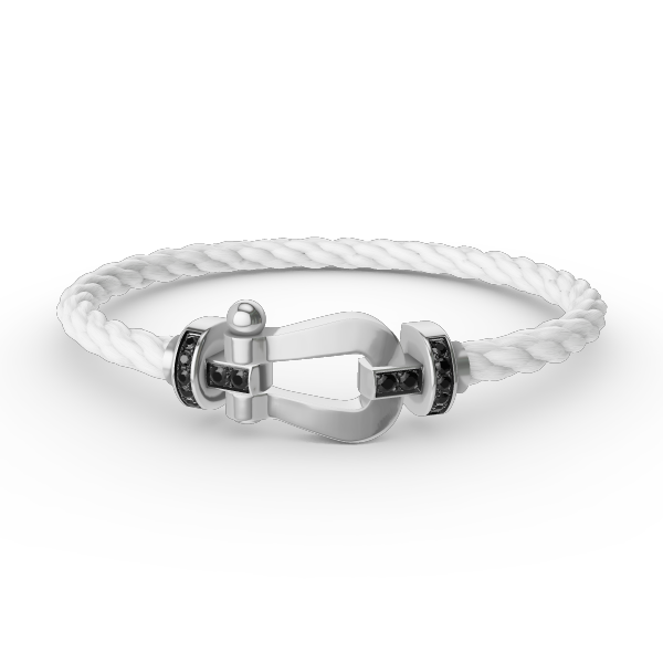 [Gaonasi]FORCE LARGE HORSESHOE BLACK DIAMOND BRACELET SILVER