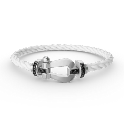 [Gaonasi]FORCE LARGE HORSESHOE BLACK DIAMOND BRACELET SILVER