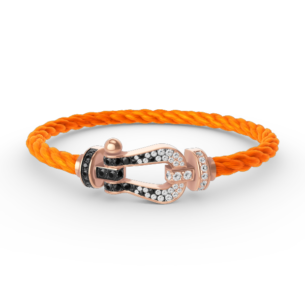[Gaonasi]FORCE LARGE HORSESHOE BLACK WHITE DIAMOND BRACELET ROSE GOLD