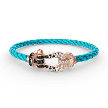 [Gaonasi]FORCE LARGE HORSESHOE BLACK WHITE DIAMOND BRACELET ROSE GOLD