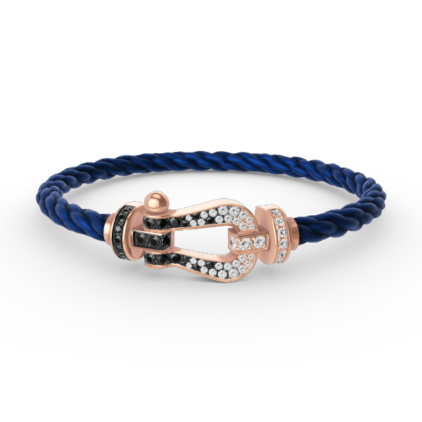 [Gaonasi]FORCE LARGE HORSESHOE BLACK WHITE DIAMOND BRACELET ROSE GOLD