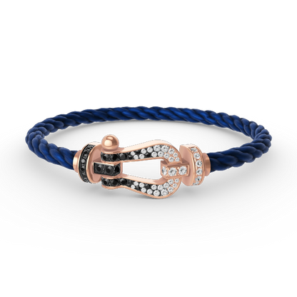 [Gaonasi]FORCE LARGE HORSESHOE BLACK WHITE DIAMOND BRACELET ROSE GOLD