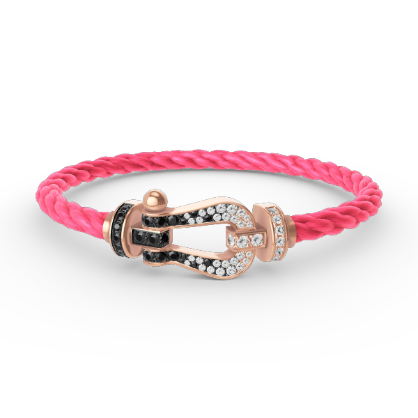 [Gaonasi]FORCE LARGE HORSESHOE BLACK WHITE DIAMOND BRACELET ROSE GOLD