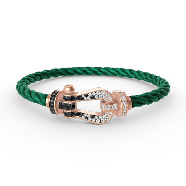 [Gaonasi]FORCE LARGE HORSESHOE BLACK WHITE DIAMOND BRACELET ROSE GOLD