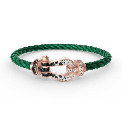 [Gaonasi]FORCE LARGE HORSESHOE BLACK WHITE DIAMOND BRACELET ROSE GOLD