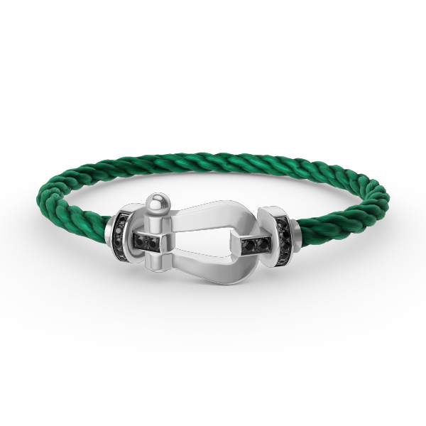 [Gaonasi]FORCE LARGE HORSESHOE BLACK DIAMOND BRACELET SILVER