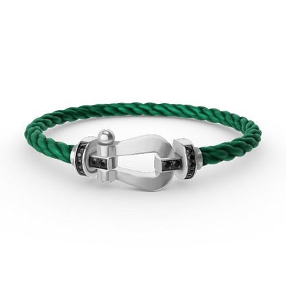[Gaonasi]FORCE LARGE HORSESHOE BLACK DIAMOND BRACELET SILVER