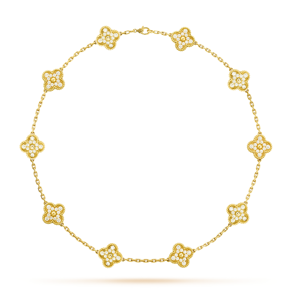 [Gaonasi]CLOVER 10 MOTIFS DIAMOND NECKLACE