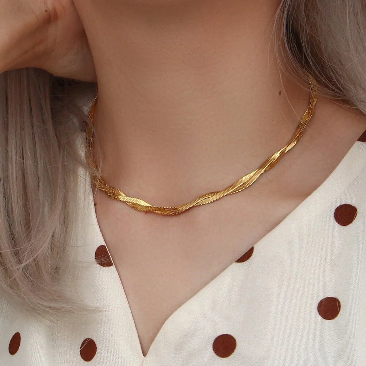 [Gaonasi]Lysa Twisted Chain Necklace