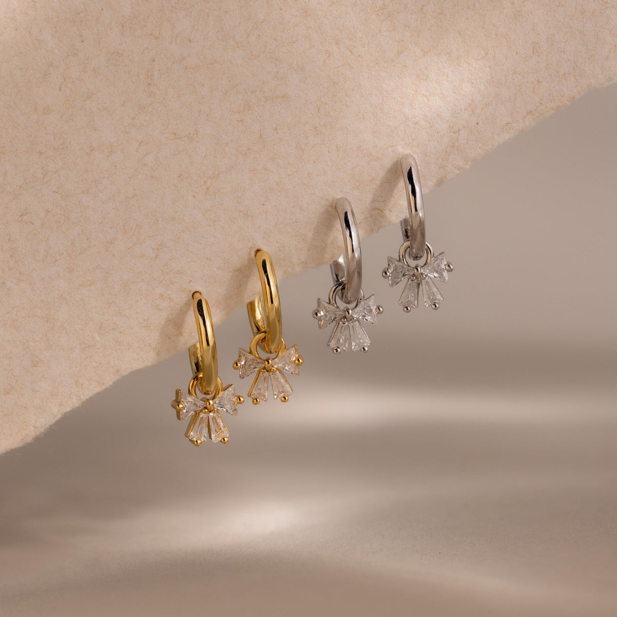 Diamond Bow Hoops