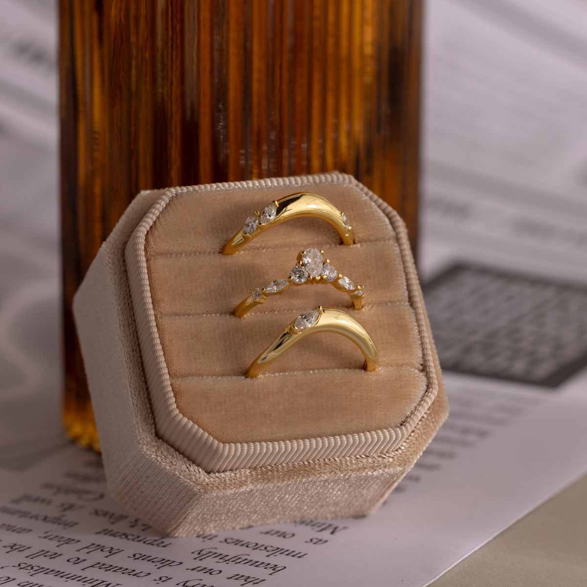 Zen Diamond Curve Ring