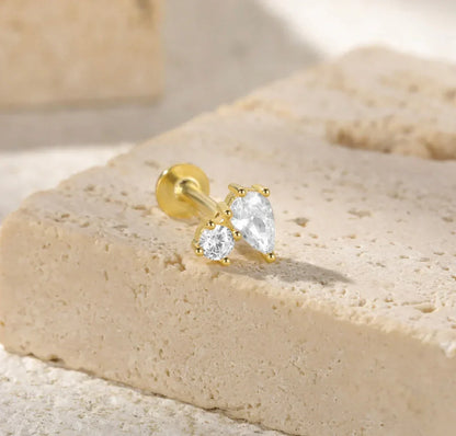 [Gaonasi]Kate Flat Back Diamond Stud