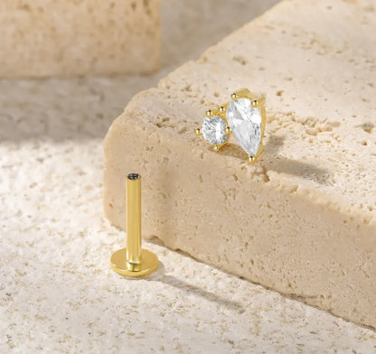 [Gaonasi]Kate Flat Back Diamond Stud