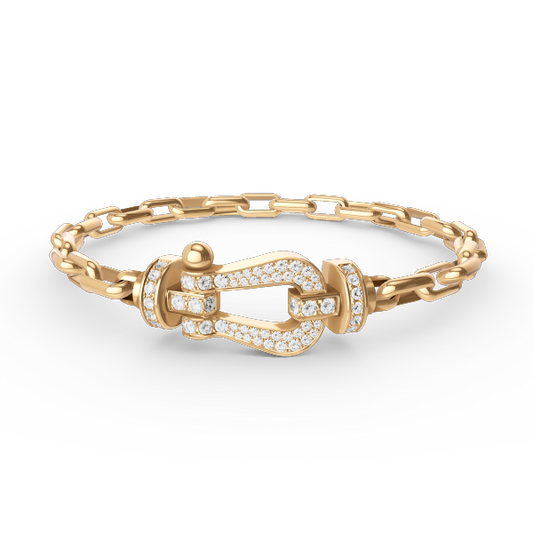 [Gaonasi]FORCE LARGE HORSESHOE CLASP  METAL BRACELET