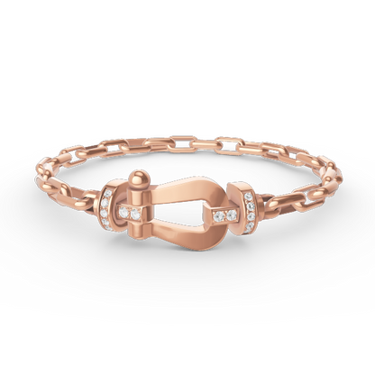 [Gaonasi]FORCE LARGE HORSESHOE CLASP  METAL BRACELET