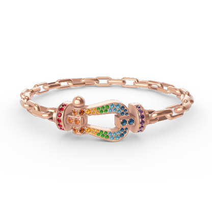 [Gaonasi]FORCE LARGE HORSESHOE CLASP  METAL BRACELET