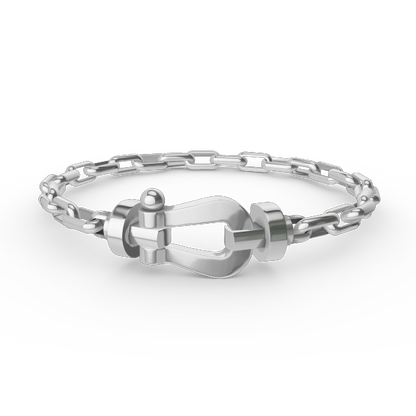 [Gaonasi]FORCE LARGE HORSESHOE CLASP  METAL BRACELET