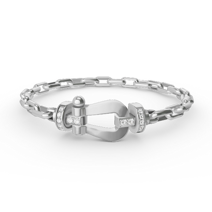 [Gaonasi]FORCE LARGE HORSESHOE CLASP  METAL BRACELET