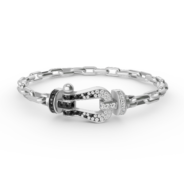[Gaonasi]FORCE LARGE HORSESHOE CLASP  METAL BRACELET