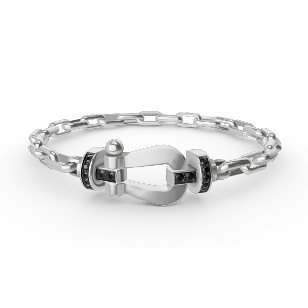 [Gaonasi]FORCE LARGE HORSESHOE CLASP  METAL BRACELET