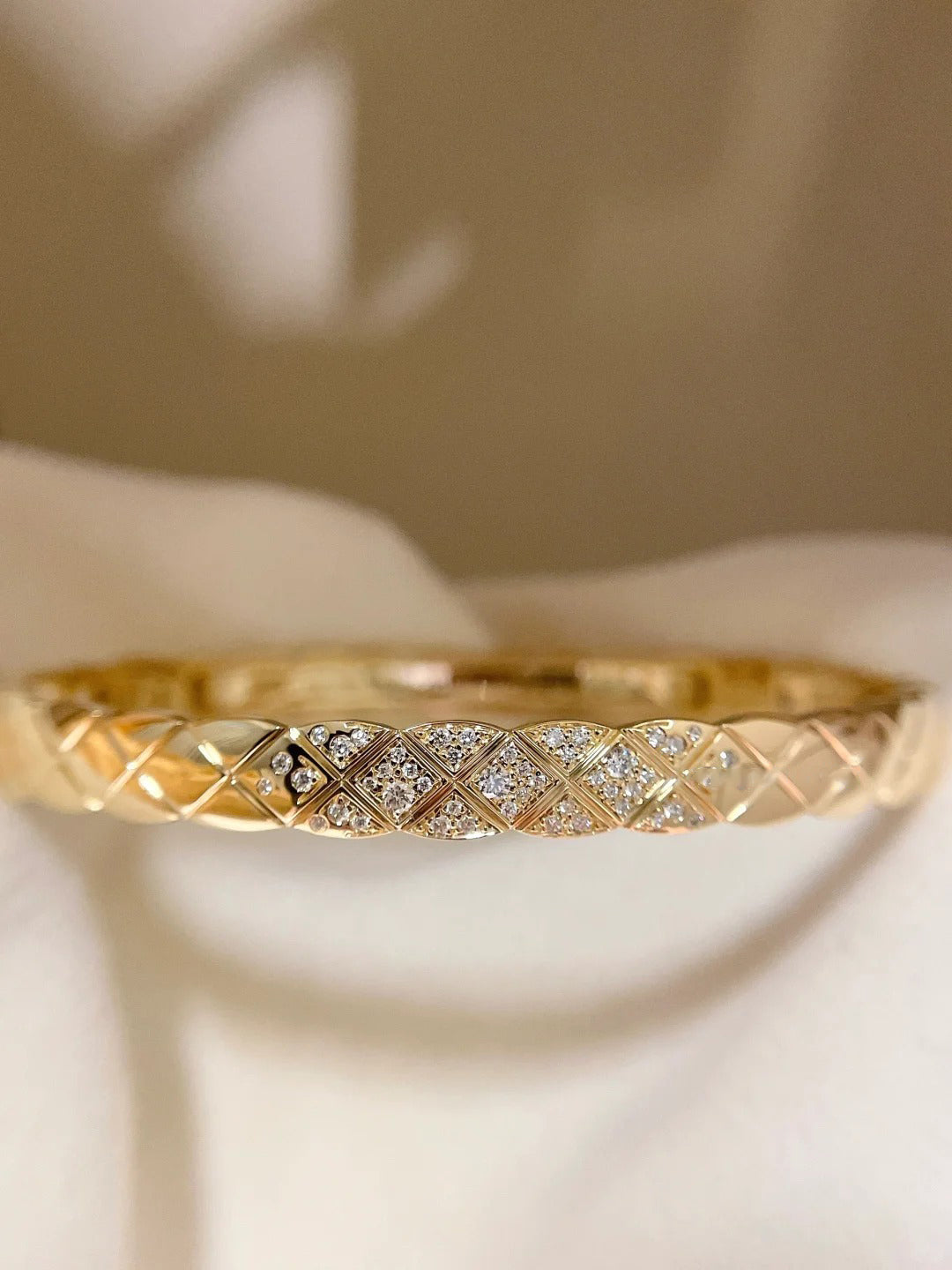 [Cadisa]KOKO CRUSH HALF DIAMONDS GLOD SILVER ROSE GOLD