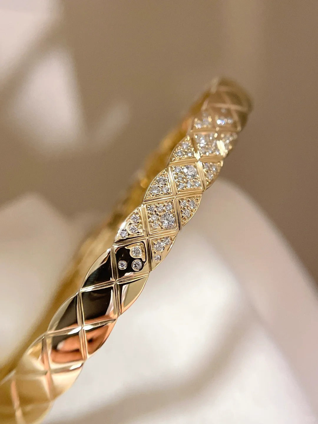 [Cadisa]KOKO CRUSH HALF DIAMONDS GLOD SILVER ROSE GOLD