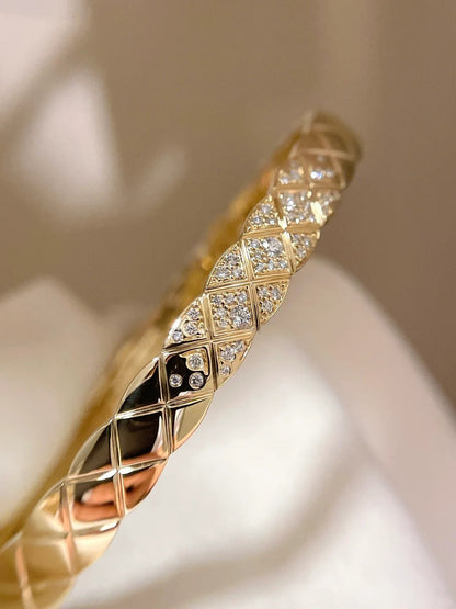 [Cadisa]KOKO CRUSH HALF DIAMONDS GLOD SILVER ROSE GOLD
