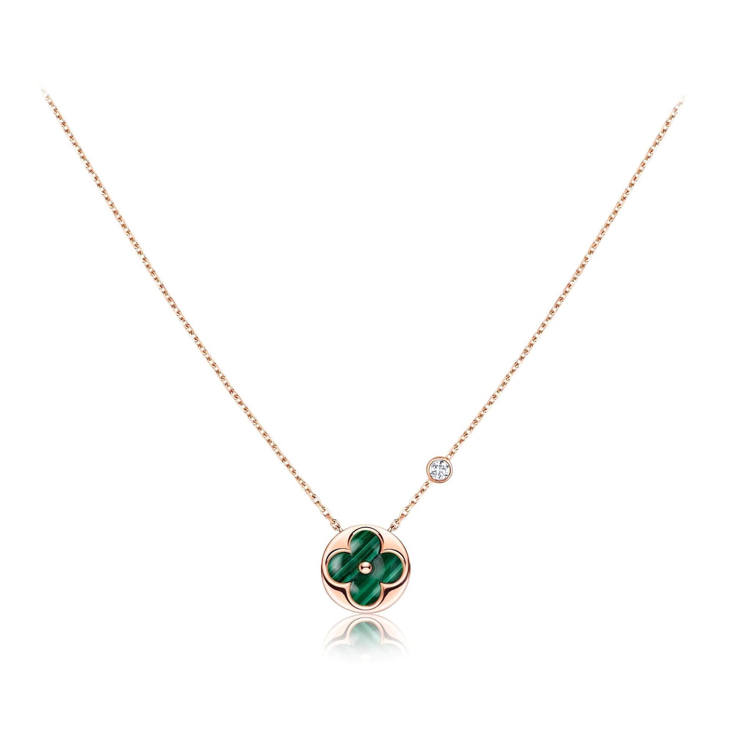 [Gaonasi]SUN PEDANT PINK GOLD 1 DIAMOND NECKLACE