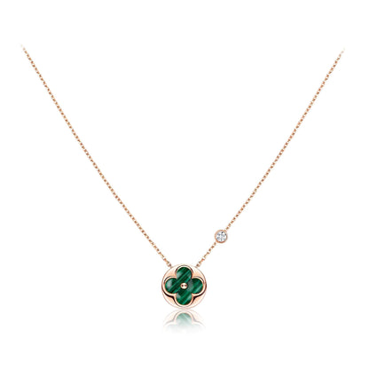 [Gaonasi]SUN PEDANT PINK GOLD 1 DIAMOND NECKLACE