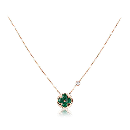[Gaonasi]SUN PEDANT PINK GOLD 1 DIAMOND NECKLACE