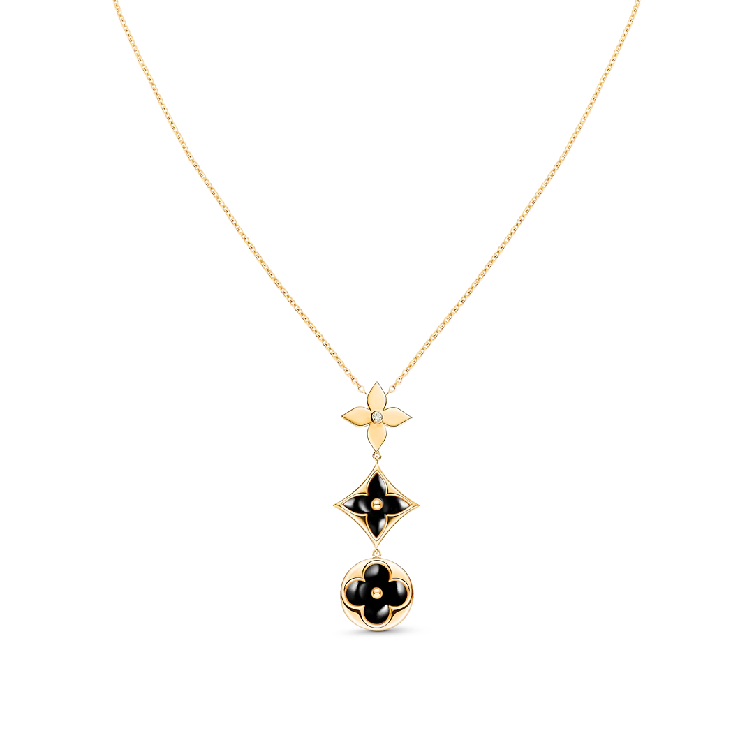 [Gaonasi]STAR AND SUN ONYX PINK GOLD NECKLACE