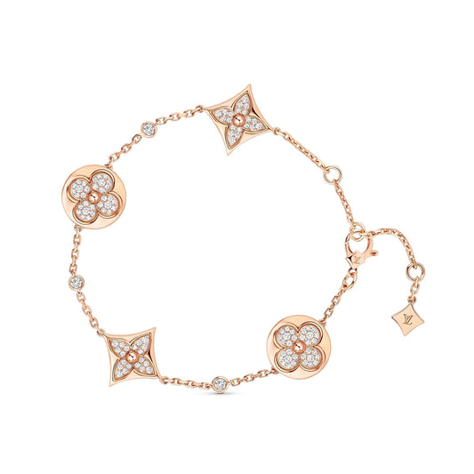 [Gaonasi]STAR AND SUN 4 MOTIFS GOLD DIAMONDS BRACELET