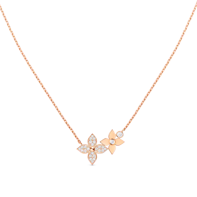 [Gaonasi]STAR BLOSSOM NECKLACE PINK GOLD DIAMONDS