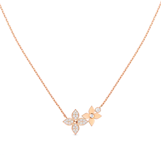 [Gaonasi]STAR BLOSSOM NECKLACE PINK GOLD DIAMONDS