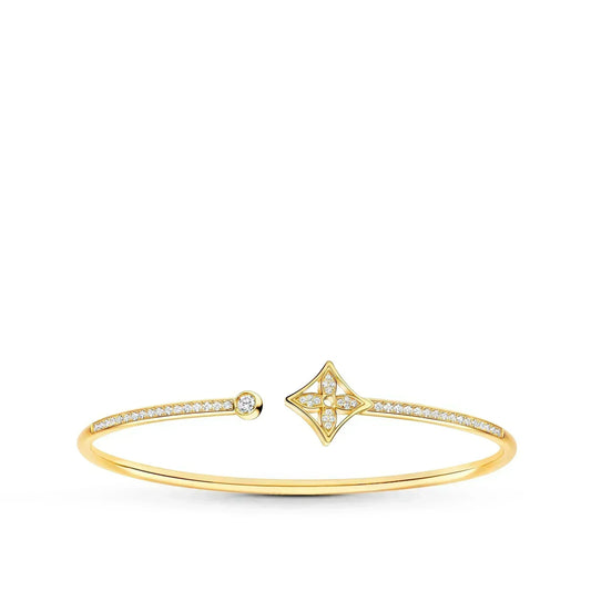 [Gaonasi]IDYLLE GOLD OPEN BRACELET DIAMOND PAVED