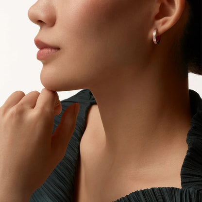 [Gaonasi Jewelry]LOVE 3.3MM DANGLE HALF DIAMOND EARRINGS