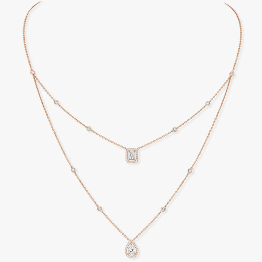 [Cadisa]MY TWIN 2 ROW DIAMOND NECKLACE