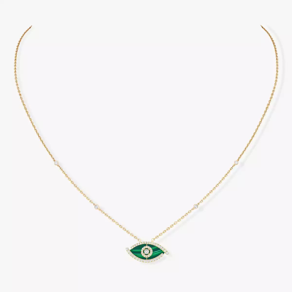 [Cadisa]Lucky Eye Diamond Necklace in Rose Gold and Turquoise