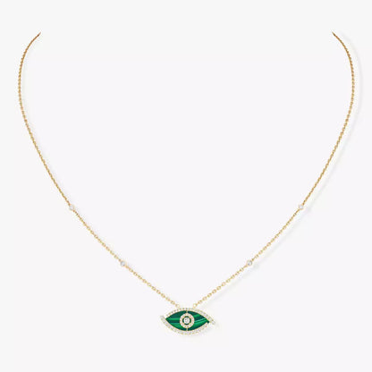 [Cadisa]Lucky Eye Diamond Necklace in Rose Gold and Turquoise
