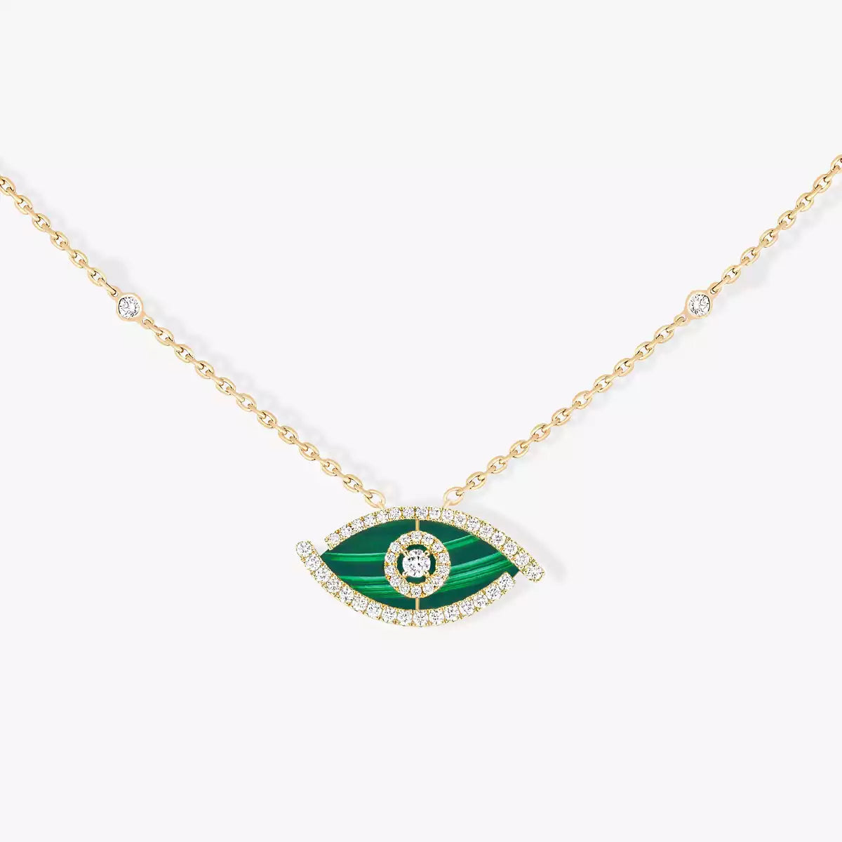 [Cadisa]Lucky Eye Diamond Necklace in Rose Gold and Turquoise