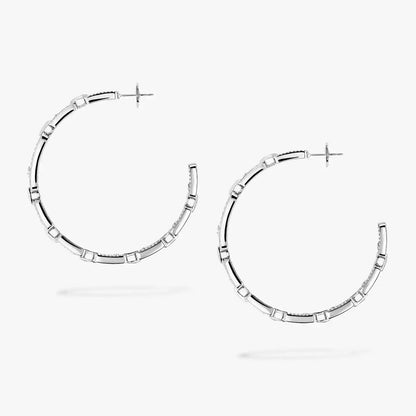 [[Cadisa]Move Link Diamond Hoop Earrings