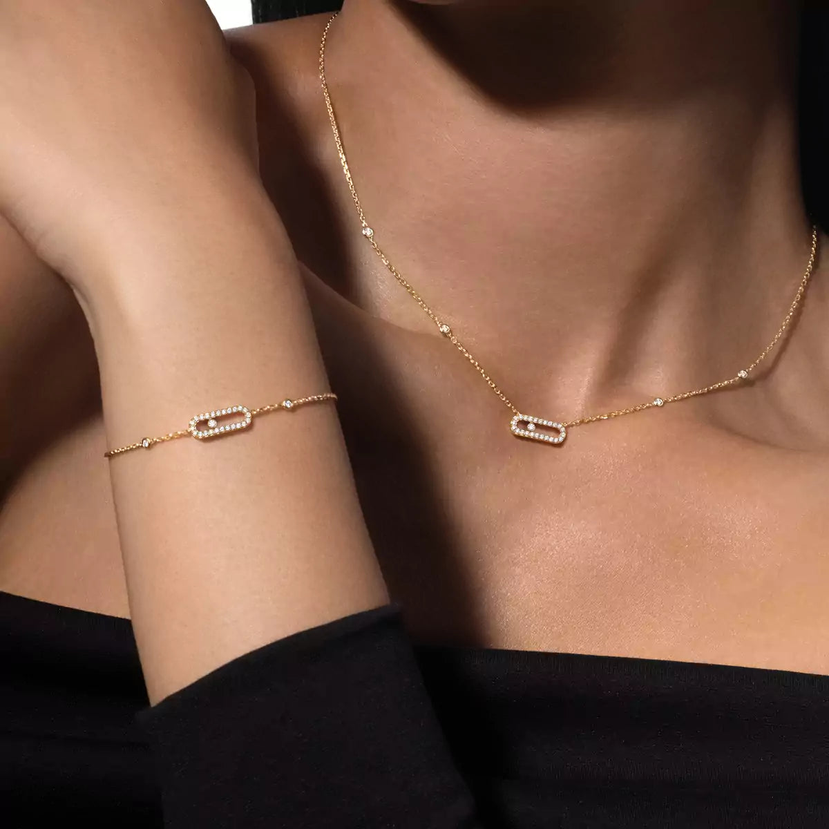 [Cadisa]Diamond Necklace Move Uno