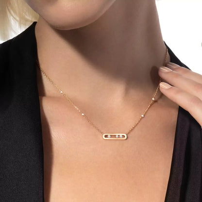[Cadisa] Baby Move Gold Diamond Necklace