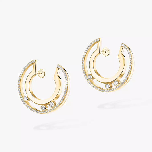 [Cadisa]Move Romane Small Diamond Hoop Earrings