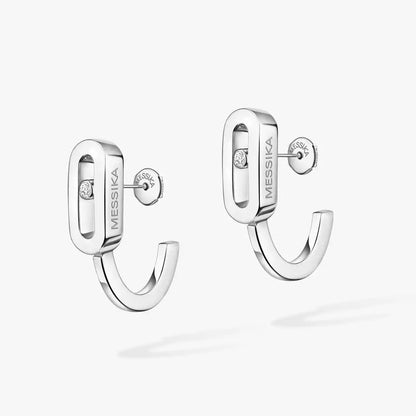 [Cadisa]Diamond Mini Hoop Earrings Move Classique