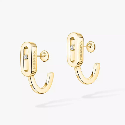 [Cadisa]Diamond Mini Hoop Earrings Move Classique